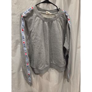Vans Gray Ribbon Sleeve Crewneck Pullover Sweatshirt XL